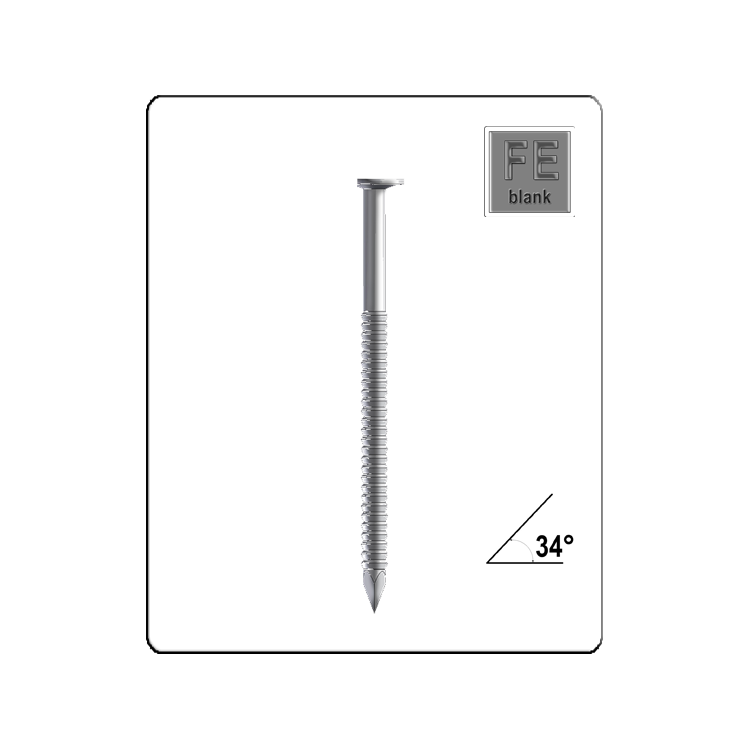 Streifennägel 3,3 x 100 mm – Ringschaft, blank, D-Kopf, 34° Papiergebunden – 2.000 Stück