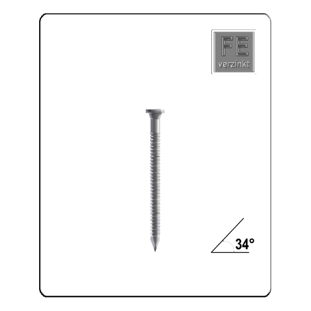 Ankernägel 34°/35° 4,4 mm x 60 mm galvanisch verzinkt (12 µm), Papier gebunden – 1.100 Stück je Karton