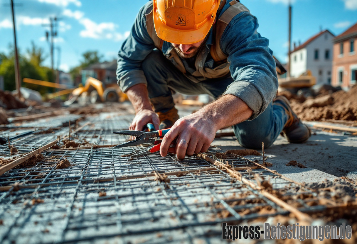 Drahtbinden auf der Baustelle