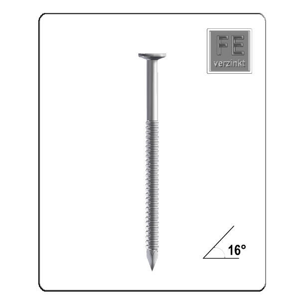 Coilnagel 2,8 mm x 70 mm Ringschaft, galvanisch verzinkt 12 µm (15°/16°) – 6.000 Stück je Karton