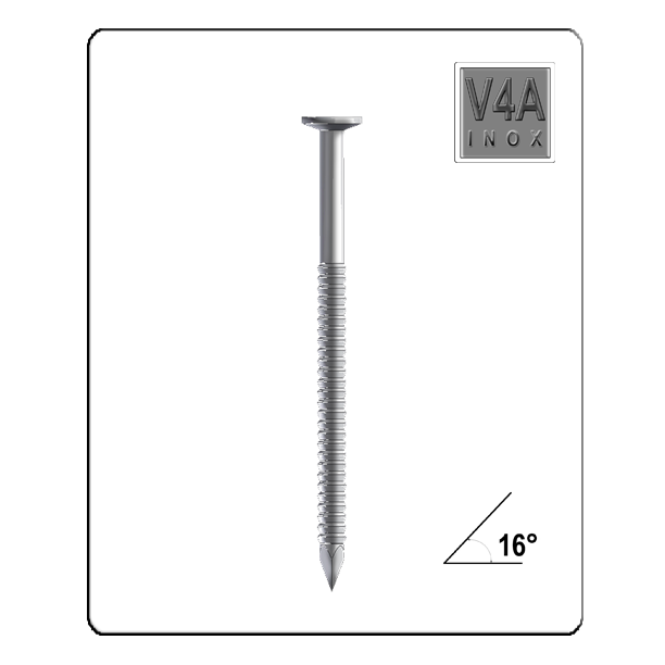 Coilnagel Edelstahl V4A 3,1 mm x 100 mm Ringschaft (15°/16°) – 3.600 Stück je Karton
